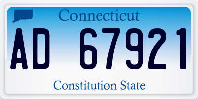 CT license plate AD67921