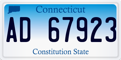 CT license plate AD67923