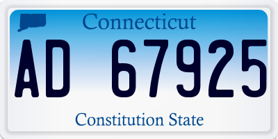 CT license plate AD67925