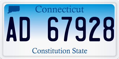 CT license plate AD67928