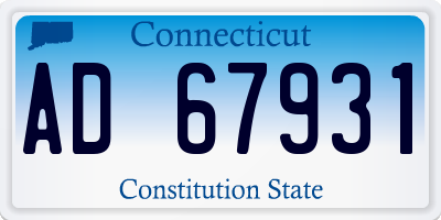 CT license plate AD67931