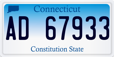 CT license plate AD67933