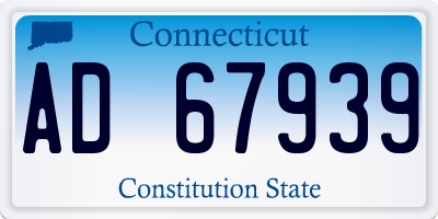 CT license plate AD67939