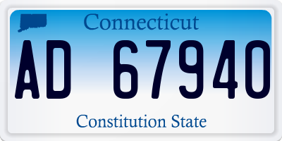 CT license plate AD67940