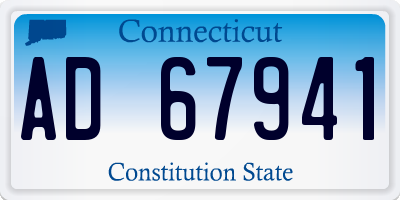 CT license plate AD67941