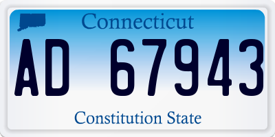 CT license plate AD67943