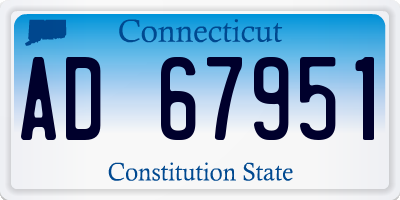 CT license plate AD67951