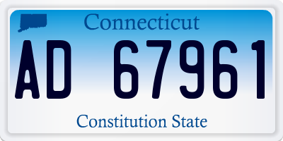 CT license plate AD67961