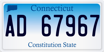 CT license plate AD67967