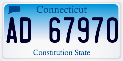 CT license plate AD67970