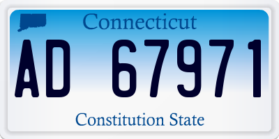 CT license plate AD67971