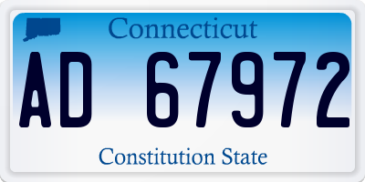CT license plate AD67972