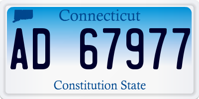 CT license plate AD67977