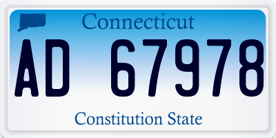 CT license plate AD67978