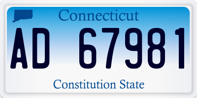 CT license plate AD67981