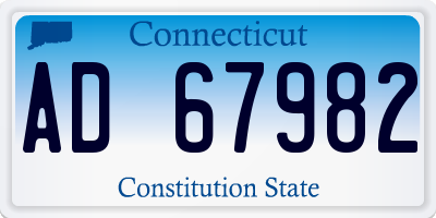 CT license plate AD67982