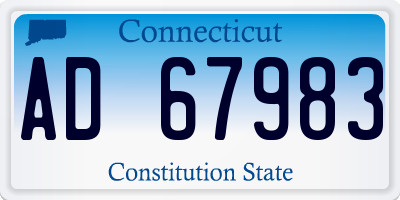 CT license plate AD67983