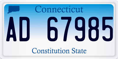 CT license plate AD67985