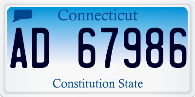 CT license plate AD67986