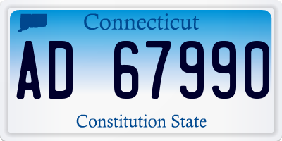 CT license plate AD67990
