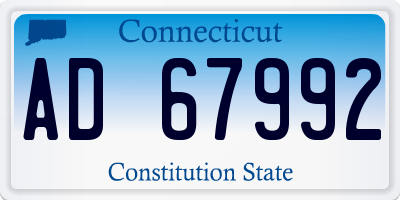 CT license plate AD67992