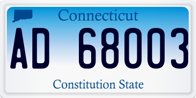 CT license plate AD68003