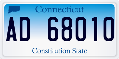 CT license plate AD68010