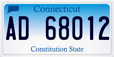 CT license plate AD68012