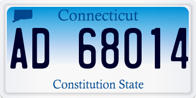 CT license plate AD68014
