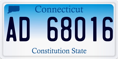 CT license plate AD68016