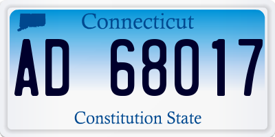 CT license plate AD68017