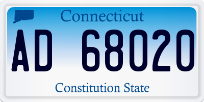 CT license plate AD68020