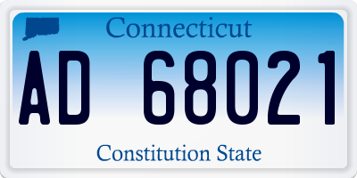 CT license plate AD68021