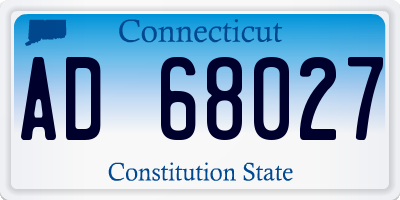 CT license plate AD68027