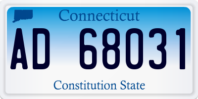 CT license plate AD68031