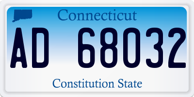 CT license plate AD68032