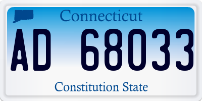 CT license plate AD68033