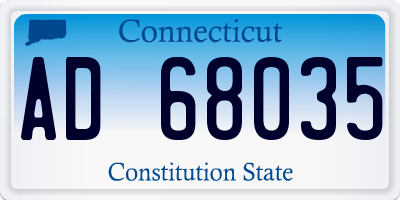 CT license plate AD68035