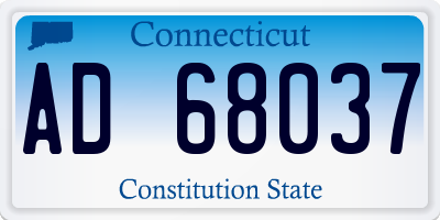 CT license plate AD68037