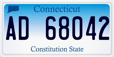 CT license plate AD68042