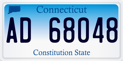 CT license plate AD68048