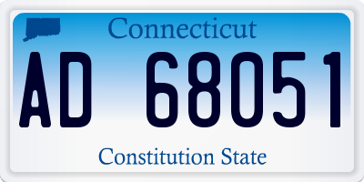 CT license plate AD68051