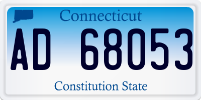 CT license plate AD68053