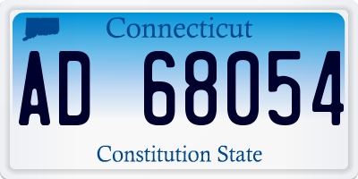 CT license plate AD68054