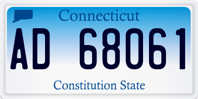 CT license plate AD68061