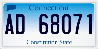 CT license plate AD68071