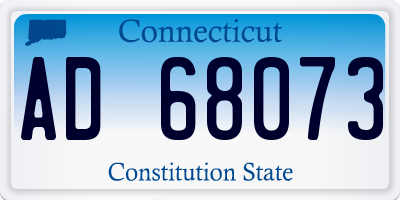 CT license plate AD68073