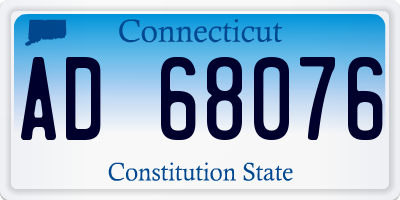 CT license plate AD68076