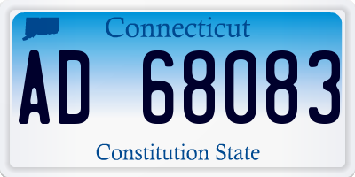 CT license plate AD68083