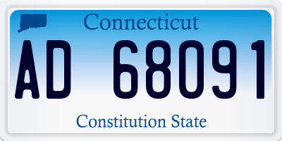 CT license plate AD68091